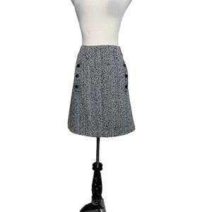 Halogen black white tweed mini skirt size 8